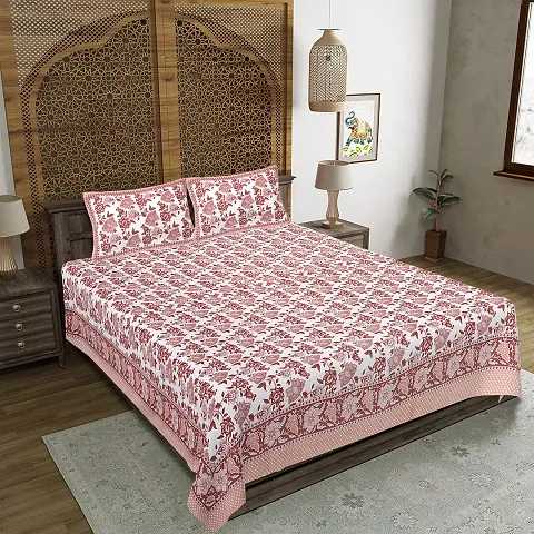 Comfortable Cotton Hand Block Printed Bedsheets (90*106 Inch)