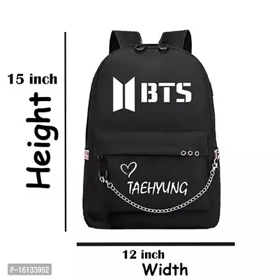 GIRLS TRENDY SCHOOL COLLEGE CASUAL BTS LOVER STYLISH PRINTED BACKPACK JIMIN , TAEHYUNG , V , JUNGKOOK ETC .-thumb0