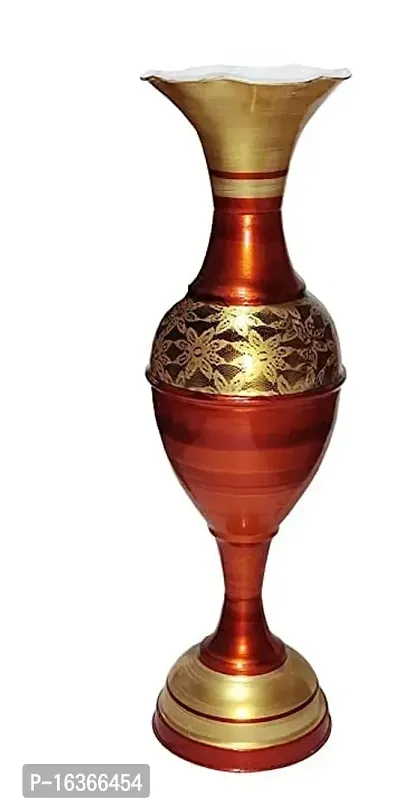 Amaze Shine Hand Painted Maroon Cast Iron Vase For Home And Office Decoration Purpose - 24 Inches Pack Of 2