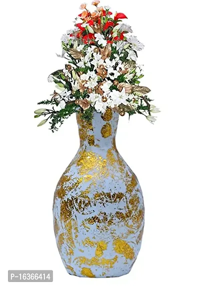 Unbreakable Flower Vase Metallic For Home And Decor Handmade Flower Vase 8 Inch Multicolour-thumb0