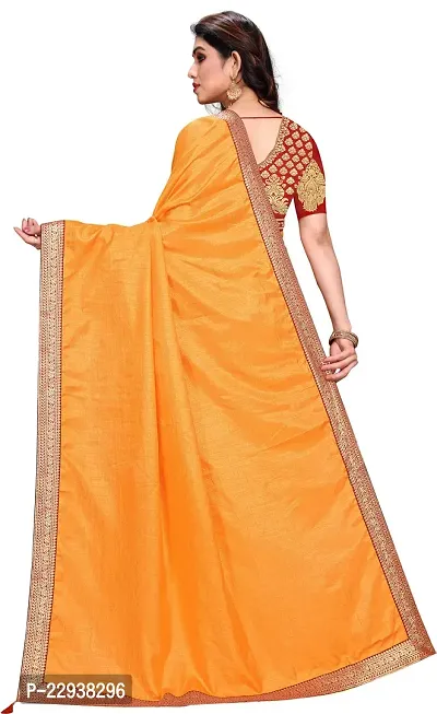 Beautiful Orange Chiffon Solid Saree With Blouse Piece-thumb2