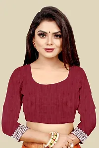 Beautiful Maroon Georgette Embellished Saree With Blouse Piece-thumb1