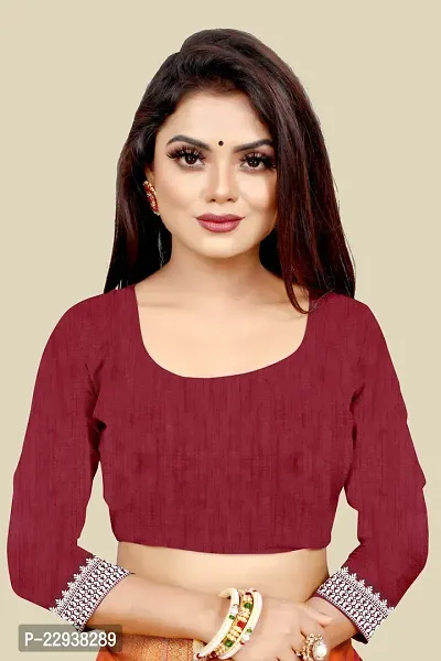 Beautiful Maroon Georgette Embellished Saree With Blouse Piece-thumb2