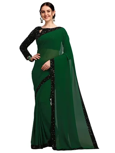 New In Polyester Saree with Blouse piece 