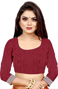 Beautiful Maroon Georgette Embellished Saree With Blouse Piece-thumb1