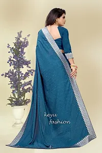 Beautiful Blue Georgette Embellished Saree With Blouse Piece-thumb4