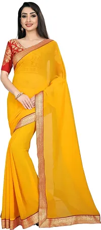 Beautiful Chiffon Saree With Blouse Piece