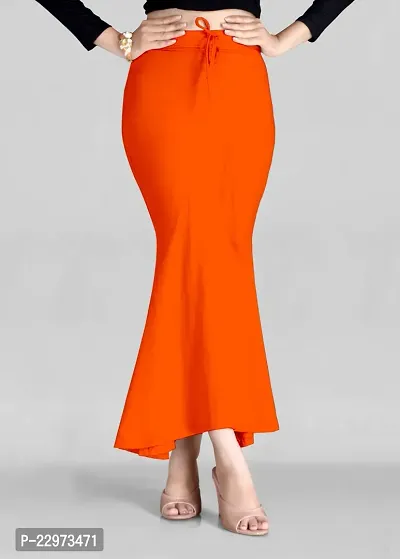 Reliable Orange Polyester Blend Solid Stitched Patticoats For Women