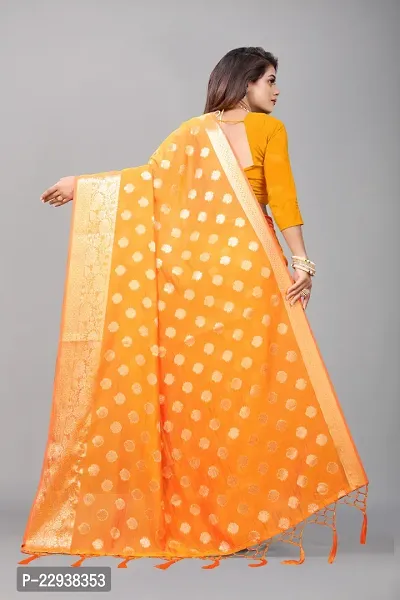 Beautiful Yellow Art Silk Self Pattern Saree With Blouse Piece-thumb2