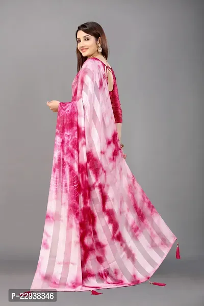 Beautiful Pink Art Silk Self Pattern Saree With Blouse Piece-thumb3