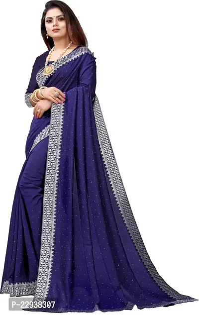 Beautiful Blue Georgette Embellished Saree With Blouse Piece-thumb5