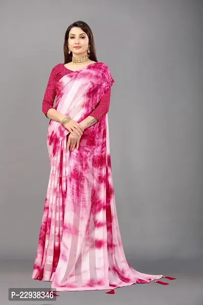 Beautiful Pink Art Silk Self Pattern Saree With Blouse Piece-thumb5