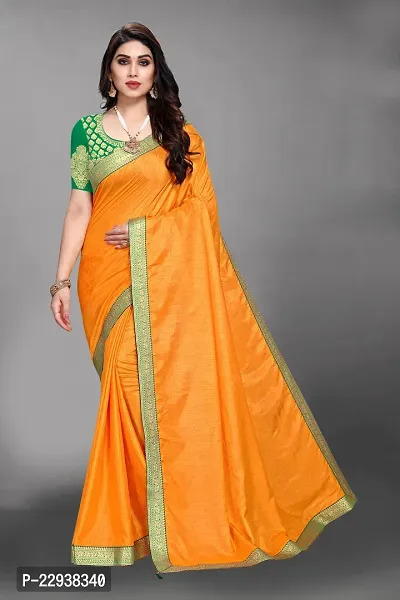 Beautiful Yellow Chiffon Solid Saree With Blouse Piece