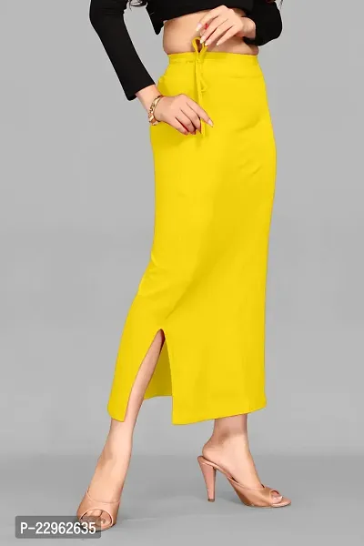 Reliable Yellow Polyester Blend Solid Stitched Patticoats For Women-thumb2