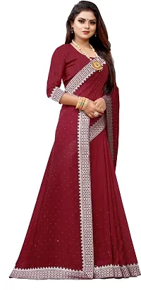 Beautiful Maroon Georgette Embellished Saree With Blouse Piece-thumb2