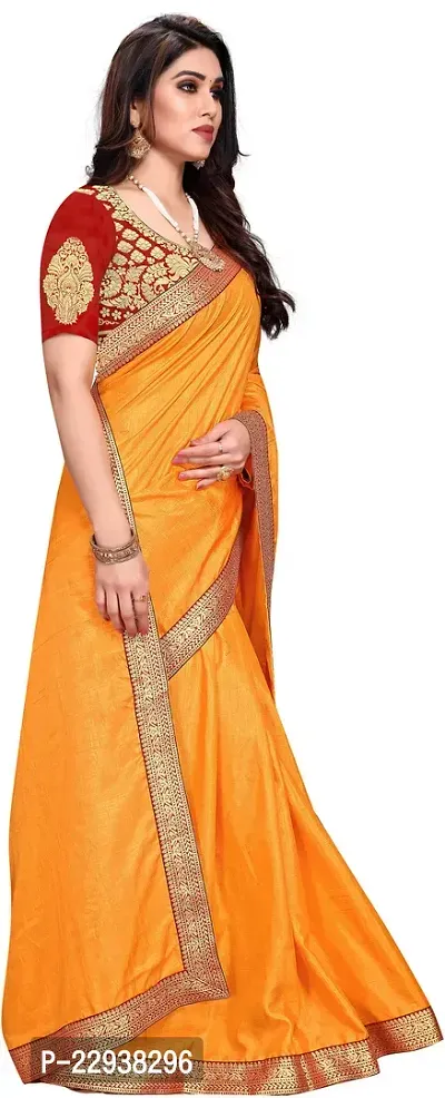 Beautiful Orange Chiffon Solid Saree With Blouse Piece-thumb5