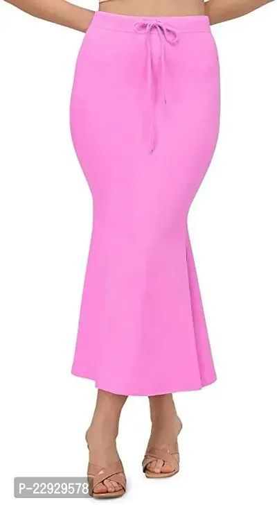 Reliable Pink Cotton Blend Solid Stitched Petticoat For Women