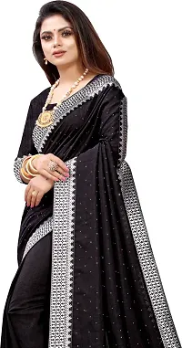 Beautiful Black Georgette Embellished Saree With Blouse Piece-thumb3