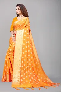 Beautiful Yellow Art Silk Self Pattern Saree With Blouse Piece-thumb2