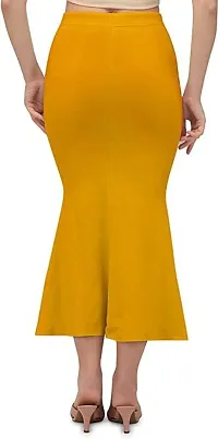 Reliable Yellow Cotton Blend Solid Stitched Petticoat For Women-thumb1