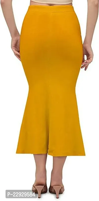 Reliable Yellow Cotton Blend Solid Stitched Petticoat For Women-thumb2