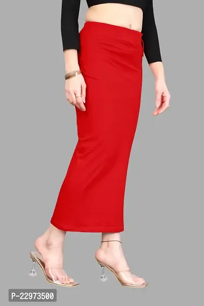 Reliable Red Polyester Blend Solid Stitched Patticoats For Women-thumb3