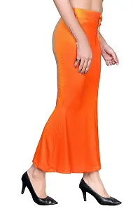 Reliable Orange Cotton Blend Solid Stitched Petticoat For Women-thumb2