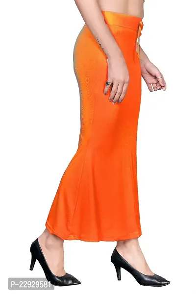 Reliable Orange Cotton Blend Solid Stitched Petticoat For Women-thumb3