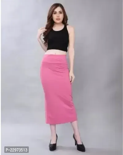 Reliable Pink Polyester Blend Solid Stitched Patticoats For Women-thumb3