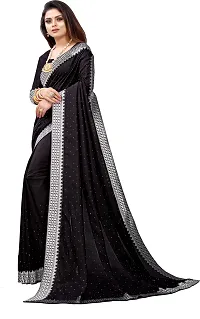 Beautiful Black Georgette Embellished Saree With Blouse Piece-thumb2