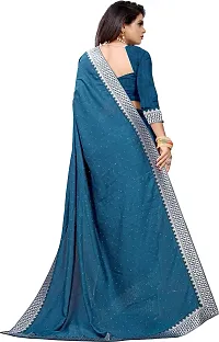 Beautiful Blue Georgette Embellished Saree With Blouse Piece-thumb4