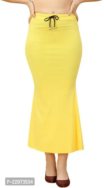 Reliable Yellow Polyester Blend Solid Stitched Patticoats For Women