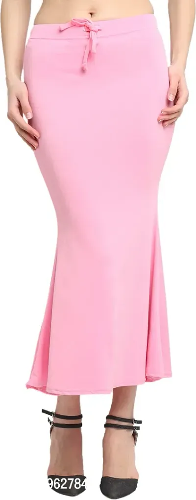 Reliable Pink Polyester Blend Solid Stitched Patticoats For Women
