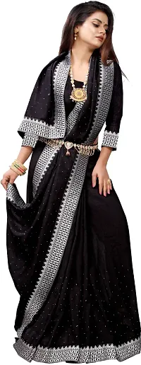 Beautiful Black Georgette Embellished Saree With Blouse Piece-thumb4