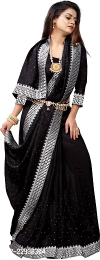 Beautiful Black Georgette Embellished Saree With Blouse Piece-thumb5
