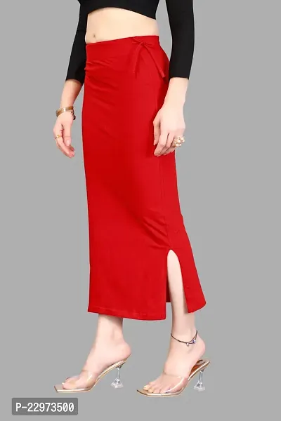 Reliable Red Polyester Blend Solid Stitched Patticoats For Women-thumb0