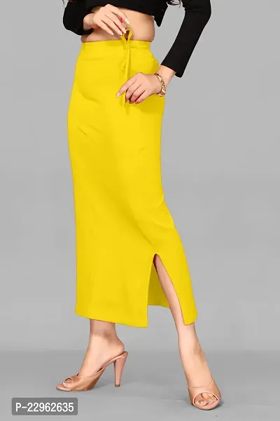 Reliable Yellow Polyester Blend Solid Stitched Patticoats For Women