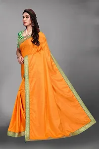 Beautiful Yellow Chiffon Solid Saree With Blouse Piece-thumb3