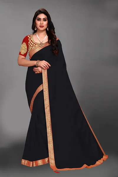 Trending Chiffon Saree with Blouse piece 