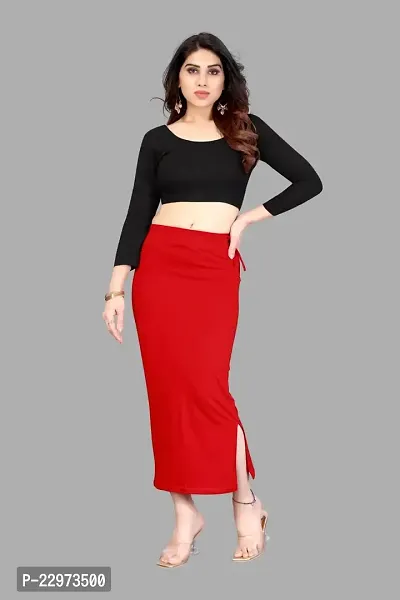 Reliable Red Polyester Blend Solid Stitched Patticoats For Women-thumb4