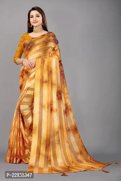 Beautiful Yellow Art Silk Self Pattern Saree With Blouse Piece