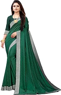 Beautiful Green Georgette Embellished Saree With Blouse Piece-thumb3