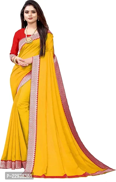 Beautiful Yellow Georgette Embellished Saree With Blouse Piece