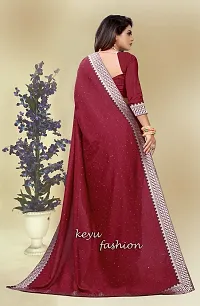 Beautiful Maroon Georgette Embellished Saree With Blouse Piece-thumb4