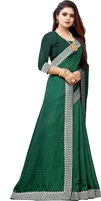 Beautiful Green Georgette Embellished Saree With Blouse Piece-thumb2
