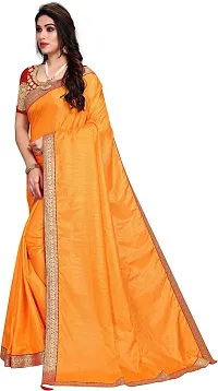 Beautiful Orange Chiffon Solid Saree With Blouse Piece-thumb3