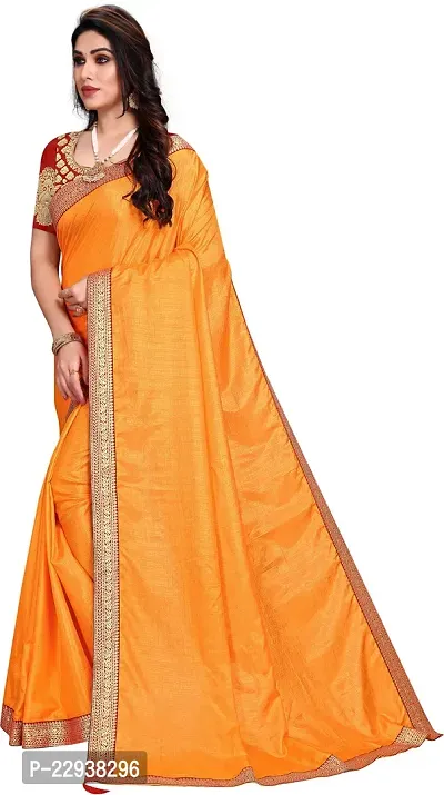 Beautiful Orange Chiffon Solid Saree With Blouse Piece-thumb4