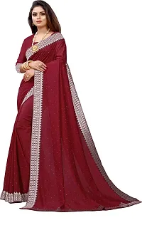 Beautiful Maroon Georgette Embellished Saree With Blouse Piece-thumb4