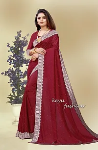 Beautiful Maroon Georgette Embellished Saree With Blouse Piece-thumb2