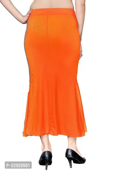 Reliable Orange Cotton Blend Solid Stitched Petticoat For Women-thumb2